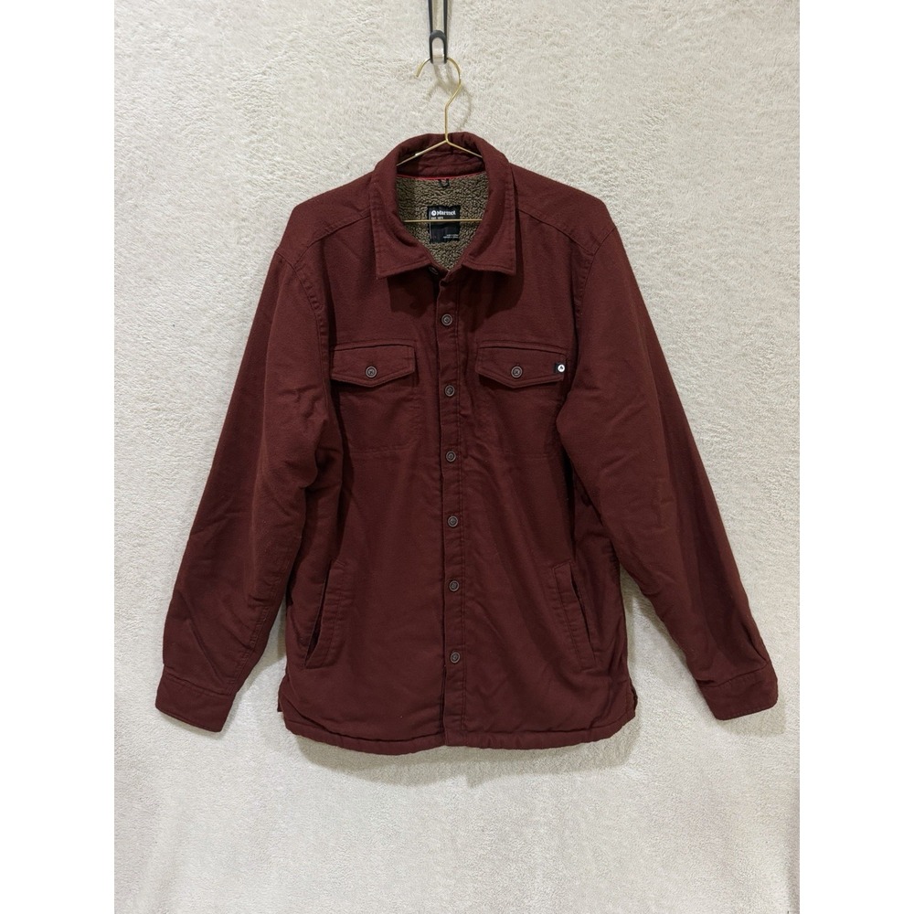 Marmot Ridgefield Sherpa Lined Flannel Shirt Jacket Coat Button Up Men Large